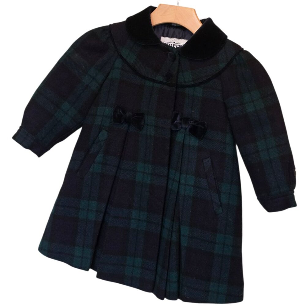 NWOT BRAETAN 100% Wool Toddlers Plaid Coat sz 3T - Picture 2 of 8